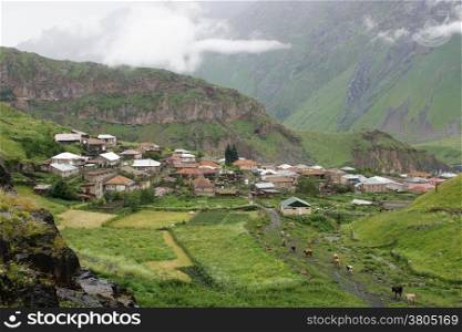 Village in the Caucasus Mountains, Georgia, Europe