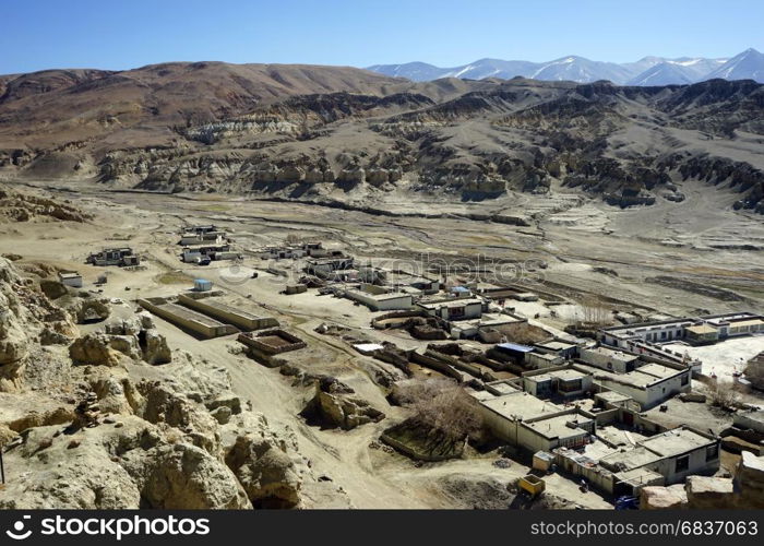 Village near Pyang caves in Tibet, China