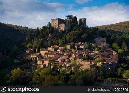 Village of Castelnou in the Pyrenees in France