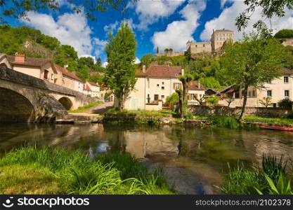 Village of Mailly-le-Chateau in Burgundy in france
