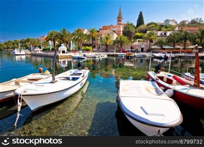 Village of Splitska on Brac island seafront view, Dalmatia, Croatia