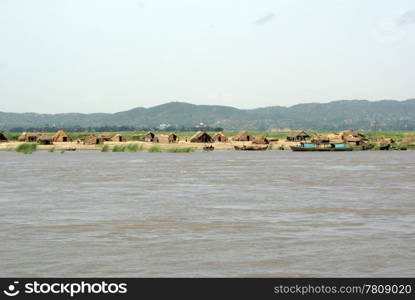 Village on the river near Mandalay, Myanmar