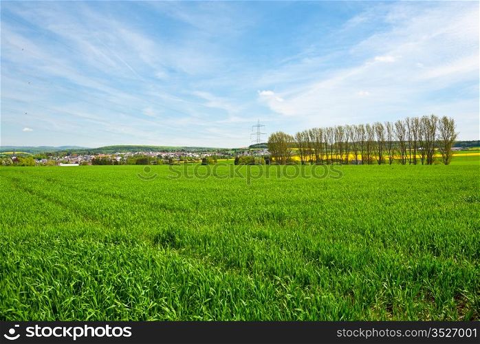 Village Surrounded by Fields of Lucerne, Germany