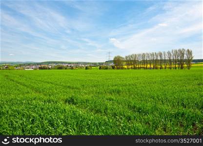 Village Surrounded by Fields of Lucerne, Germany