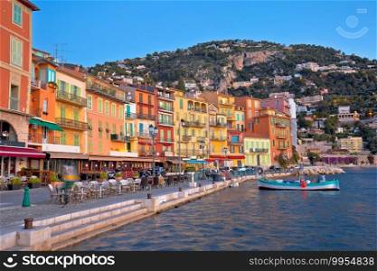 Villefranche sur Mer idyllic French riviera town dawn view, Alpes-Maritimes region of France 