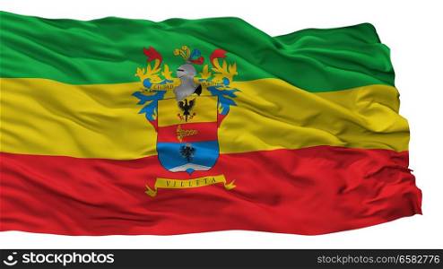 Villeta City Flag, Country Colombia, Isolated On White Background. Villeta City Flag, Colombia, Isolated On White Background
