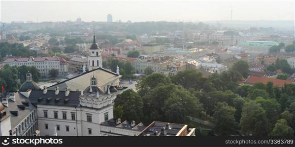 Vilnius Cathedral and old town view. Lithuania