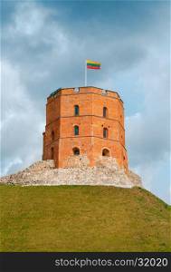 Vilnius. Tower Gedemin.. Tower and Gediminas Hill in Vilnius. One of the main attractions of the capital of Lithuania.