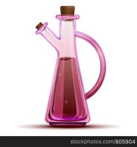 Vinegar bottle icon. Cartoon of vinegar bottle vector icon for web design isolated on white background. Vinegar bottle icon, cartoon style