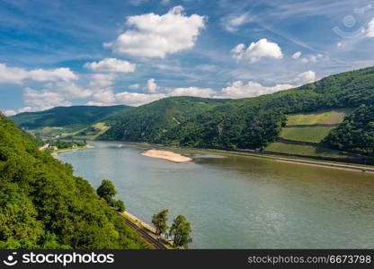 Vineyards at Rhine Valley in Germany. Vineyards at Rhine Valley (Rhine Gorge) in Germany