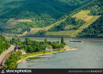 Vineyards at Rhine Valley (Rhine Gorge) in Germany
