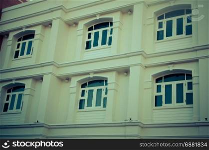 Vintage architecture classical facade.