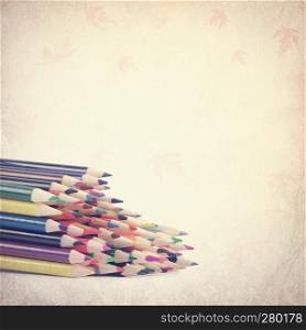 Vintage background: colored pencils