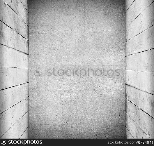 Vintage background from fragment grunge interior of wooden and stone wall