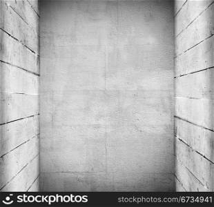 Vintage background from fragment grunge interior of wooden and stone wall