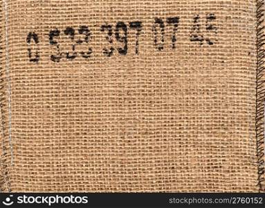 Vintage background from old canvas texture with digits