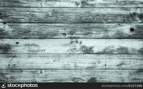 Vintage background of pale blue timber boards, wooden background