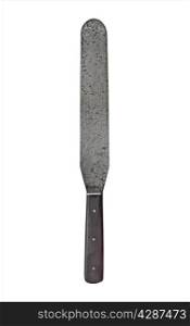 vintage baker spatula spreader knife over white, clipping path