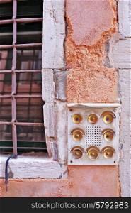 Vintage bell button in Venice Italy