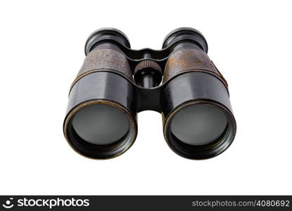 Vintage binoculars. Vintage binoculars isolated on white background