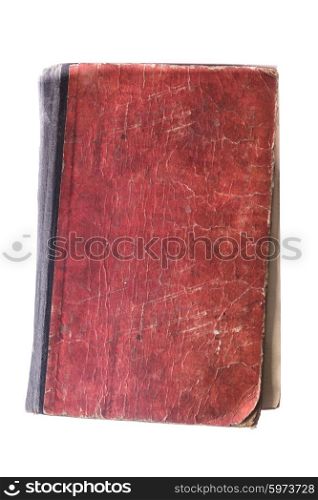 Vintage book cover isolated on white background. Old book isolated