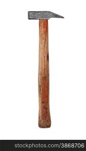 vintage carpenter hammer isolated over white background, clipping path