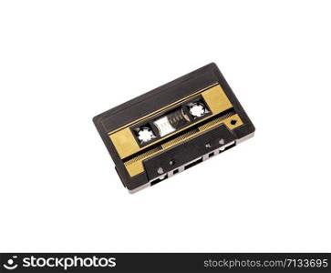 vintage cassette tape isolated white background.