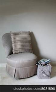 Vintage chair, styled with mauve accessoiries
