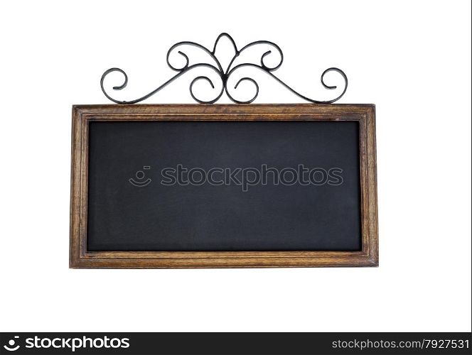 Vintage chalkboard isolated on white.
