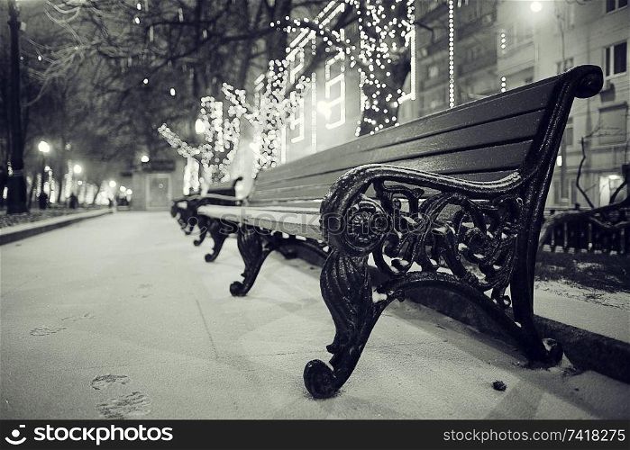 Vintage city retro bench