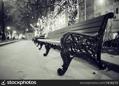 Vintage city retro bench