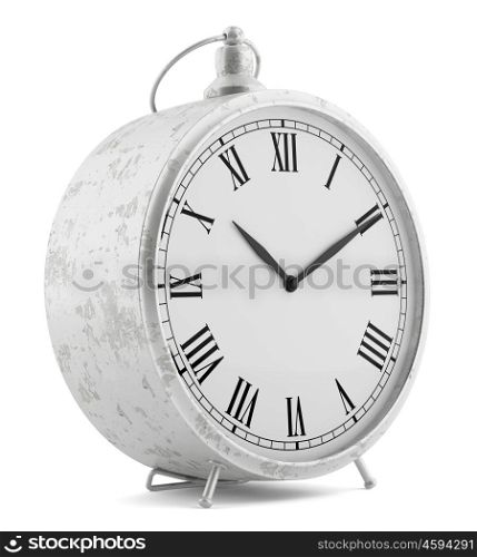 vintage clock isolated on white background. 3d illustration