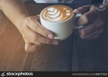 Vintage coffee with Latte art decoration