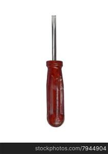 vintage combination screwdriver over white, clipping path