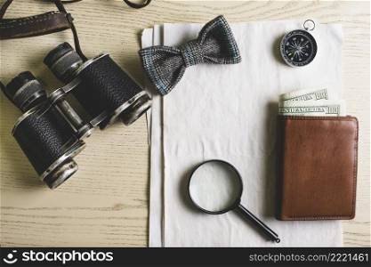 vintage composition with variety travel objects