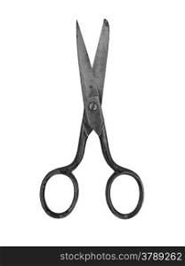 vintage craft household scissors isolated over white background