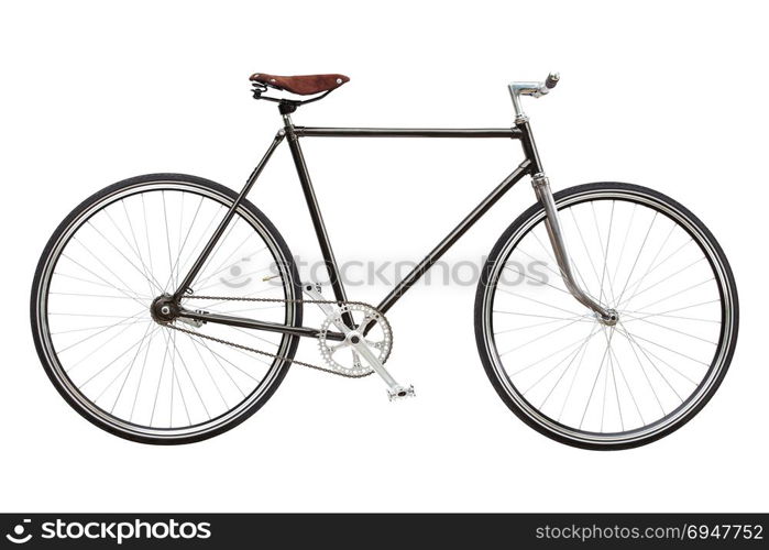 Vintage custom singlespeed bicycle isolated on white background. Vintage custom singlespeed bicycle isolated on white background.