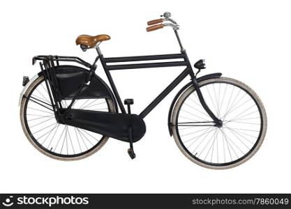 Vintage dutch bicycle isolated on white. Including clipping path. Vintage bicycle