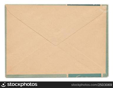 Vintage envelope rear side isolated on white