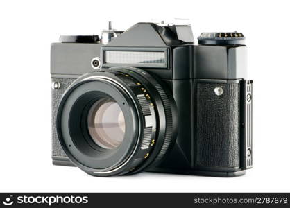 Vintage film camera isolated on white