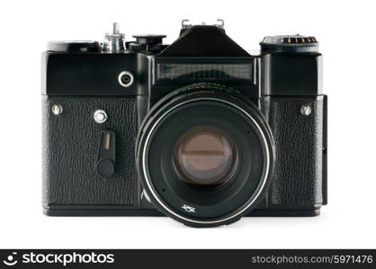 Vintage film camera isolated on white