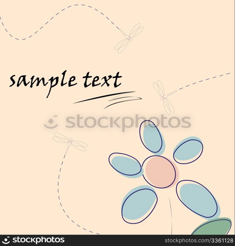 Vintage floral background for greeting card in pastels