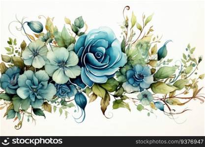 Vintage floral bouquet of roses. Generative AI