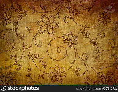 Vintage floral paper with grunge effect