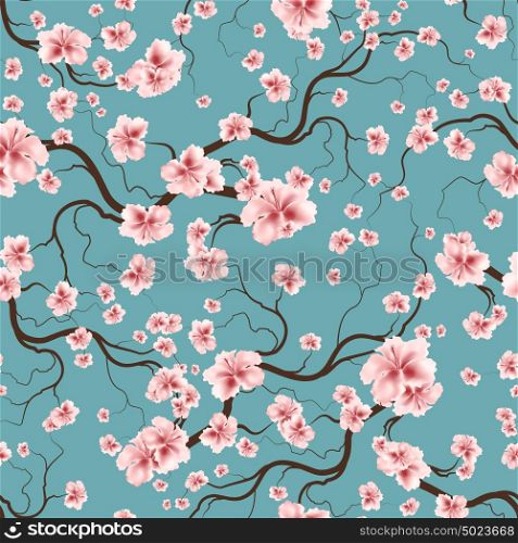 Vintage Floral Seamless Pattern With Branch And Spring Flowers