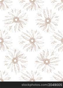 Vintage floral seamless pattern with hand drawn flowers Vector illustration