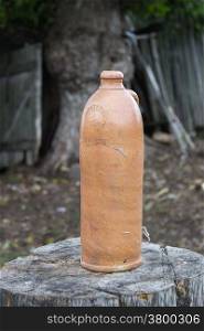 Vintage German ceramic bottle of mineral water with the word &quot;Ludwigsbrunnen, Grossherzogtum Hessen&quot;.