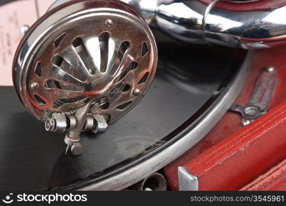 Vintage gramophone with a vinyl