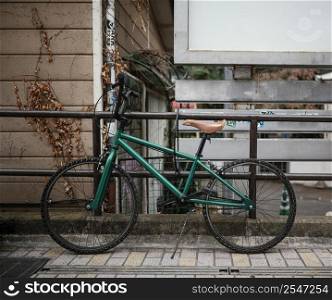 vintage green bicycle with black details