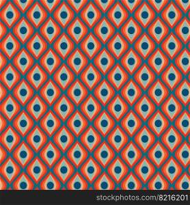 Vintage groovy pattern in the style of the 70s and 60s. Vector illustration. Vintage retro geometric pattern in the style of the 70s and 60s.